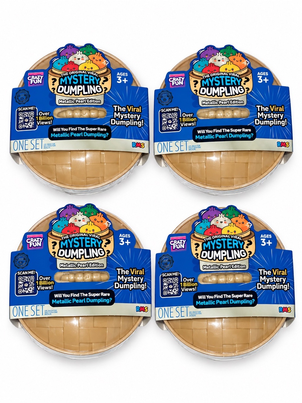Mystery Dumpling Metallic Pearl Edition Party Favors - Beige (4 Pack)